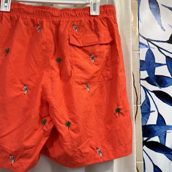 Men’s J. McLaughlin Orange Tropical Print Swim Trunks Size Large - Picture 5 of 8